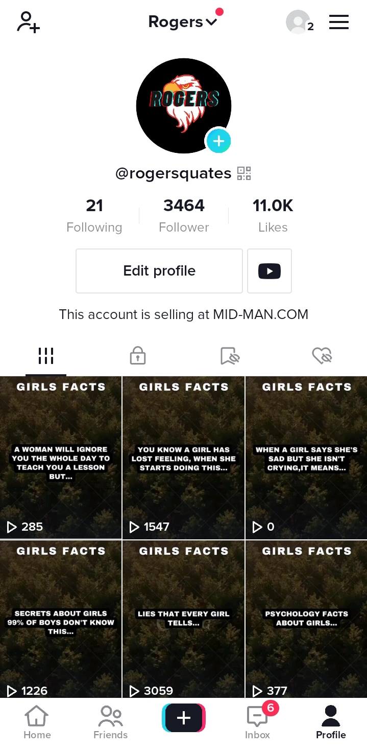 Selling my account with over 3K active followers who love quotes and facts.