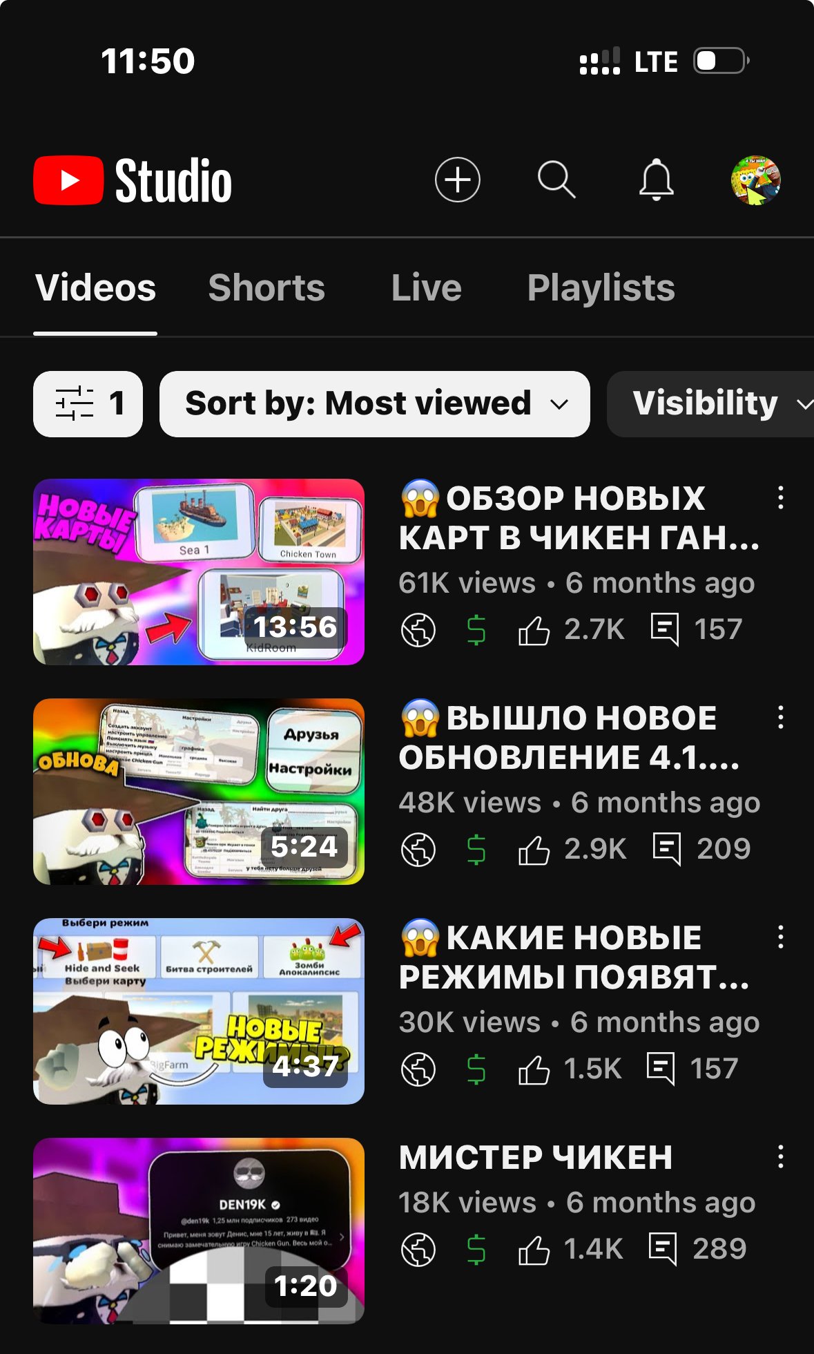 Монетизированный YouTube-канал со всеми включенными функциям