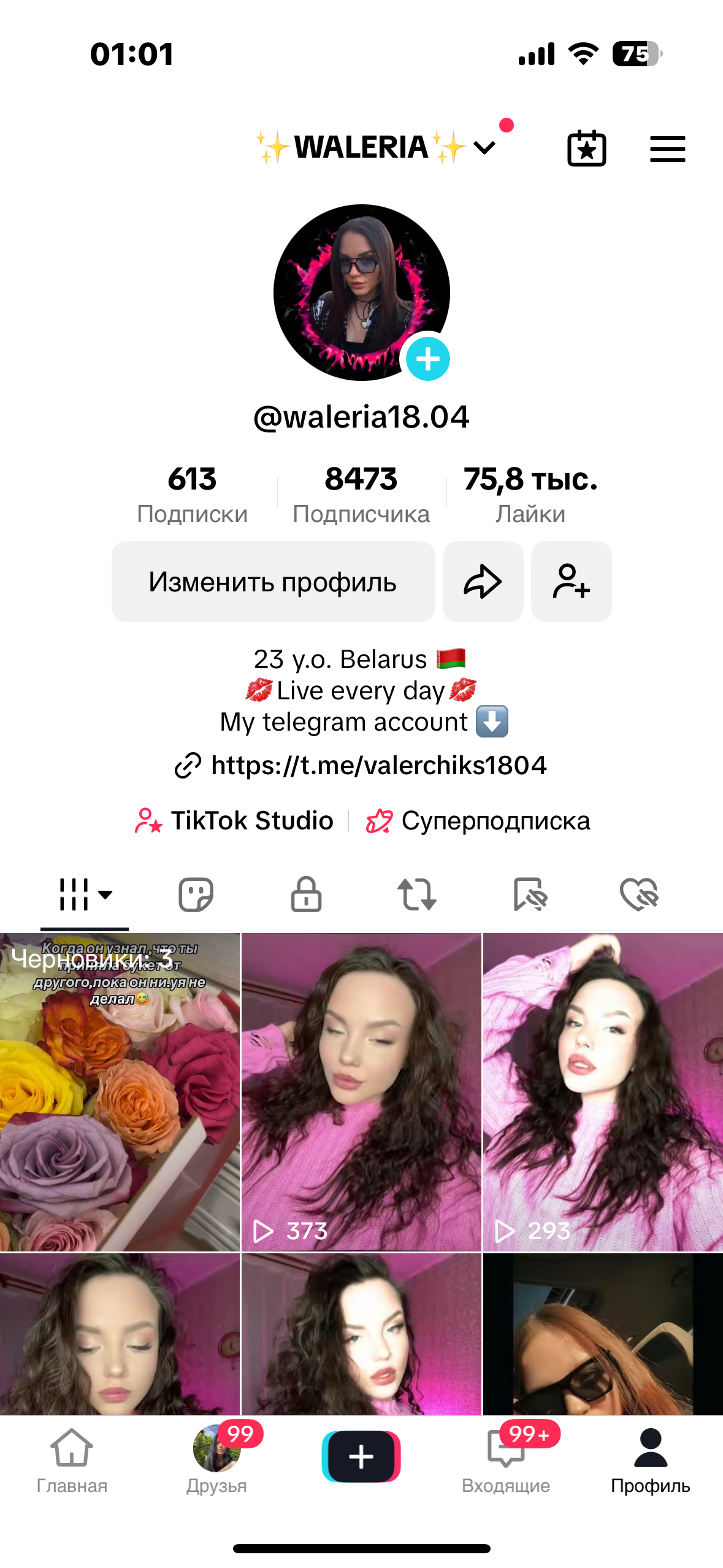 Tik tok аккаунт 27 уровень 