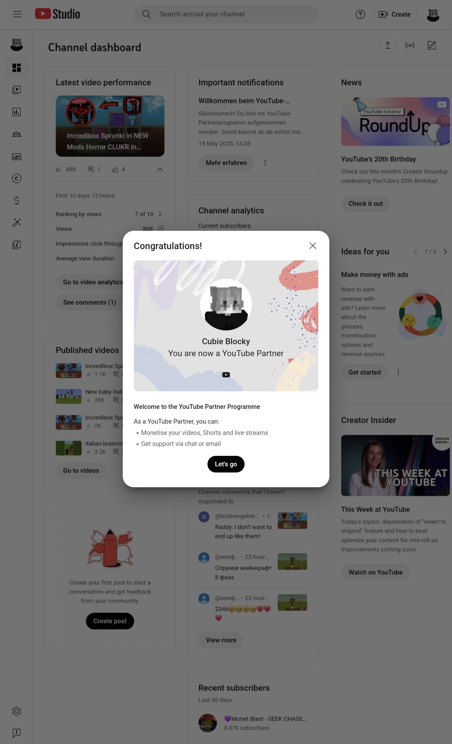 МОНЕТИЗИРУВАНЫЙ Американський канал по Minecraft 