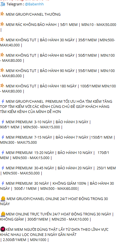 Only increase group channel members 0.7$ = 1000 members 