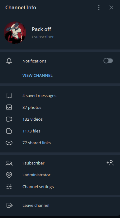 Pack off ( Telegram channel )