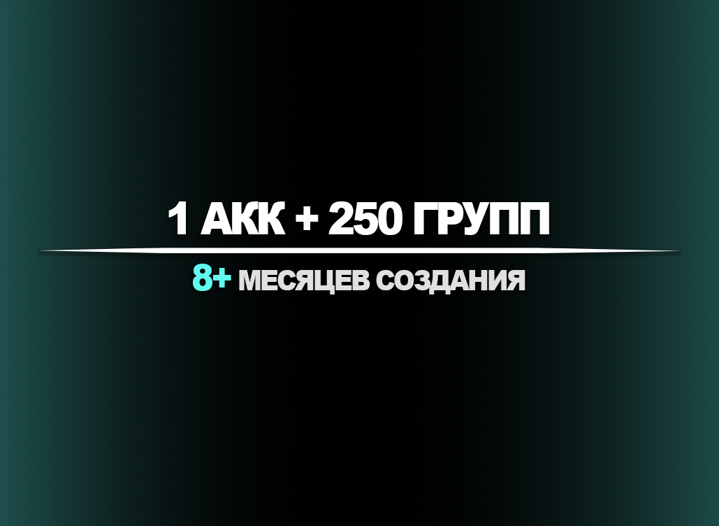 1 акк + 250 групп | 8+ мес