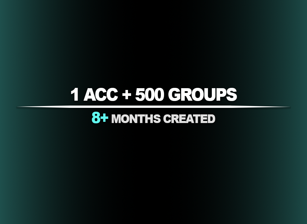 1 acc + 500 groups | 8+ months