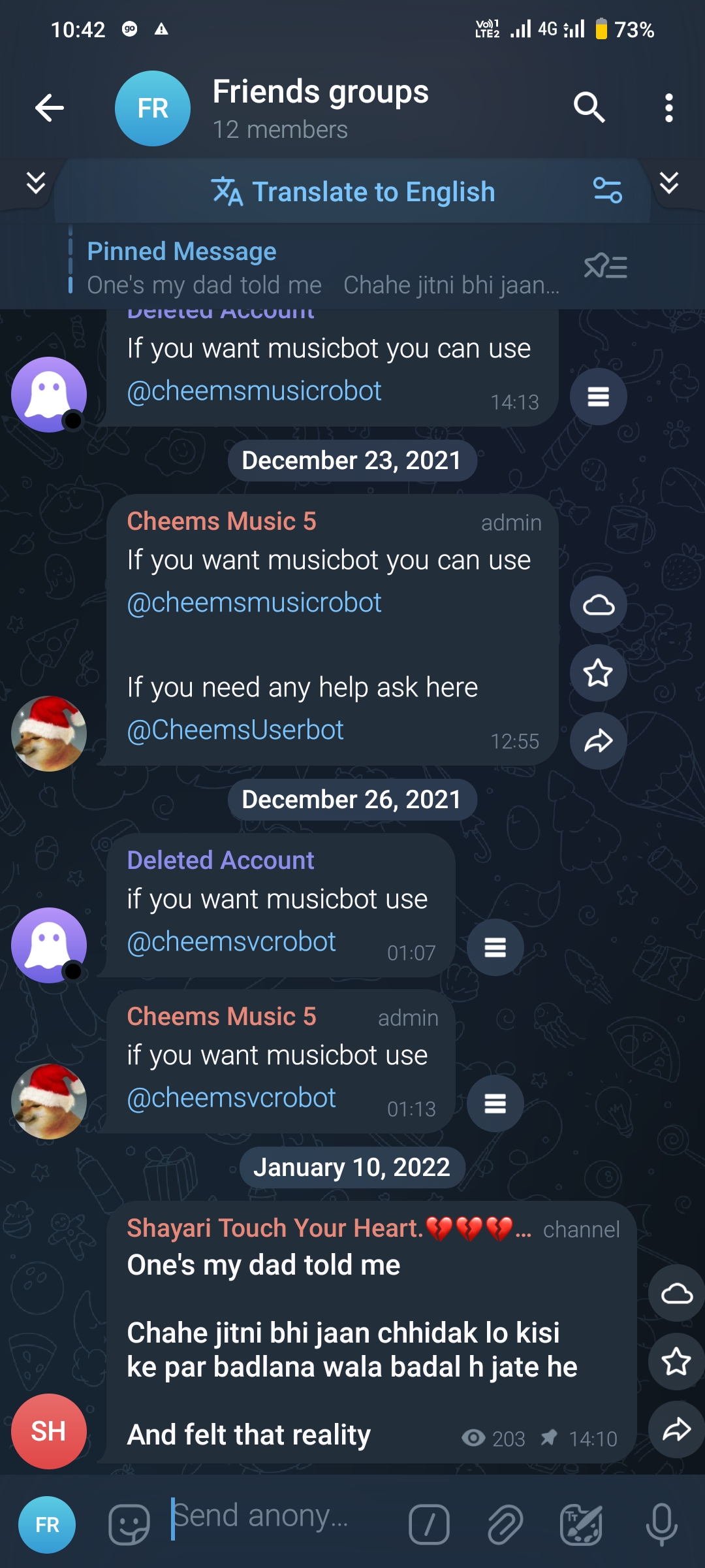 Telegram group for buying 