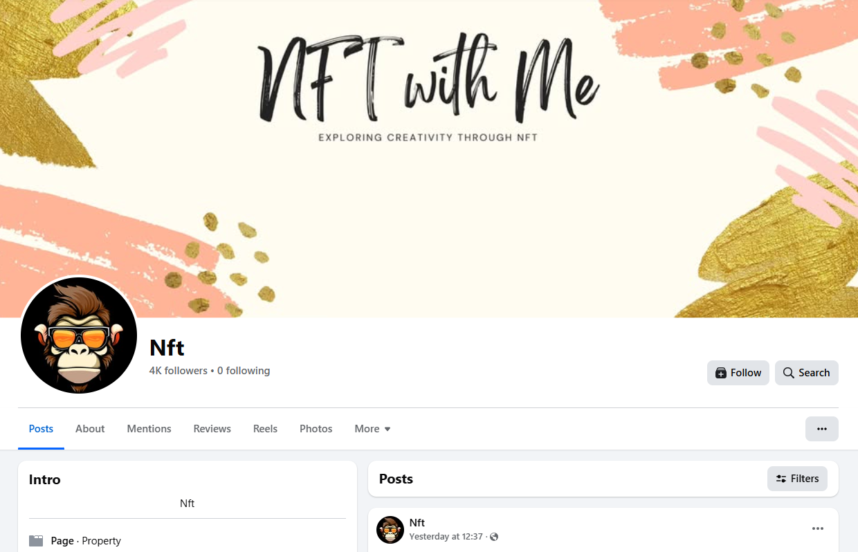 NFT Art Crypto Digital Facebook Page