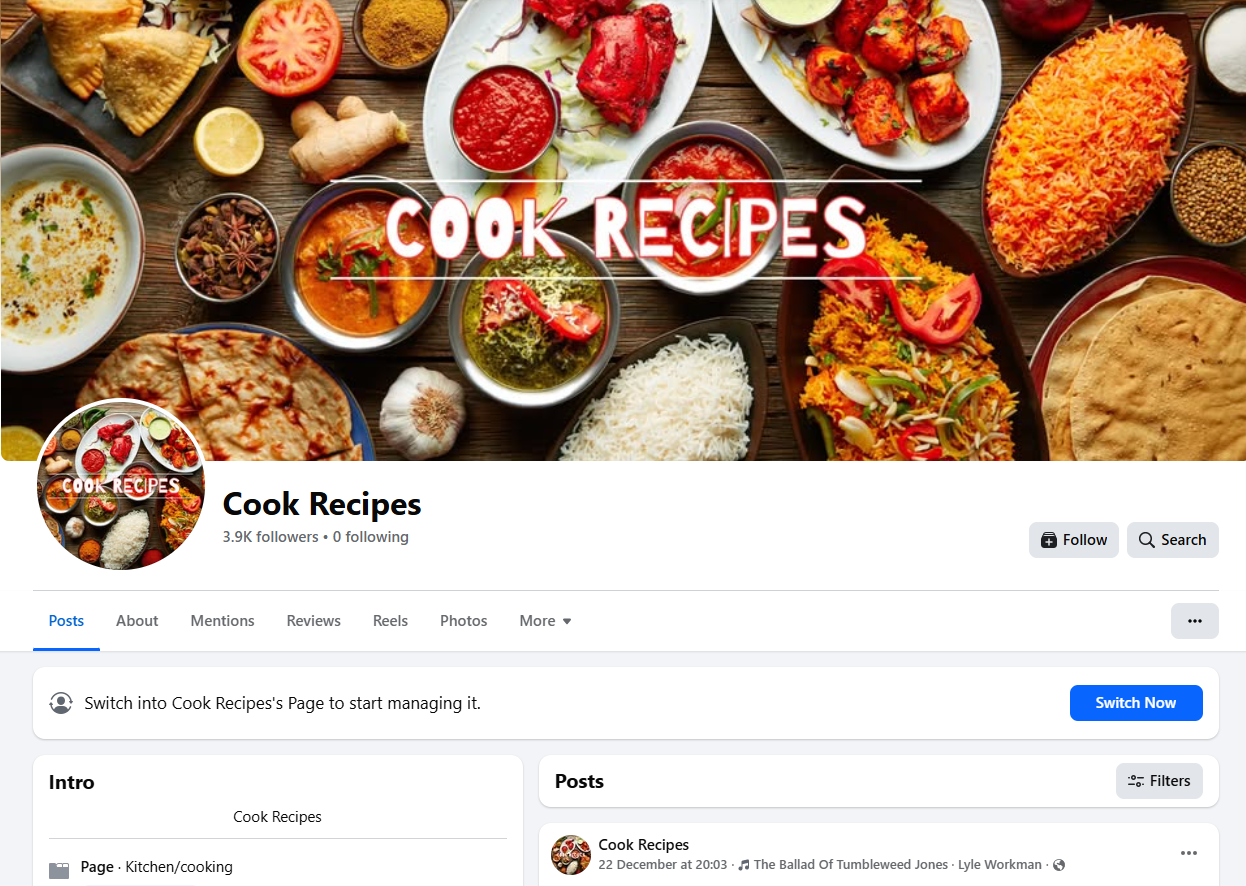 Facebook Page Cook Recipes
