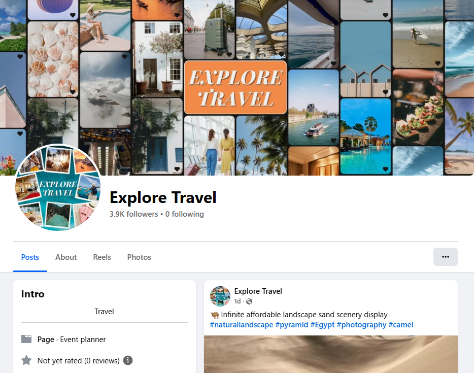 Explore Travel Facebook Page