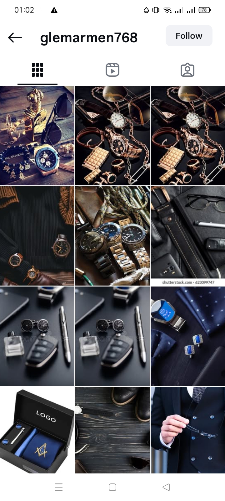 Male dress or watch/perfumes /Business  Instagram account 