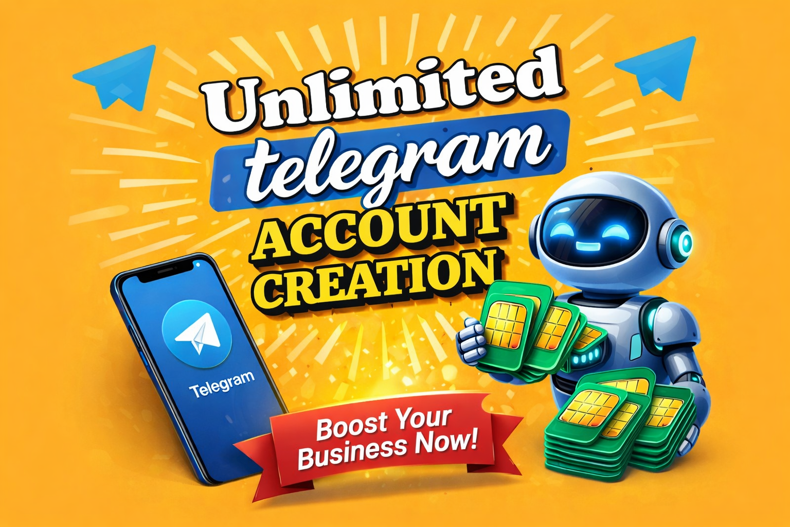 Unlimited telegram accounts for marketing or your business