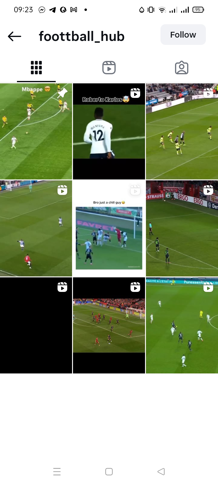 Football/sports Instagram account 