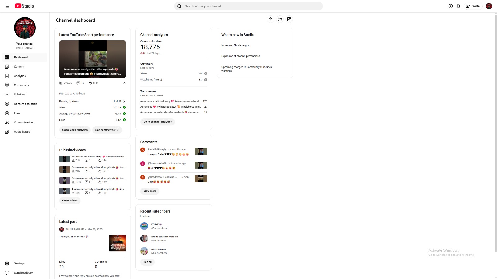 Non Monetize Active channel For Sale