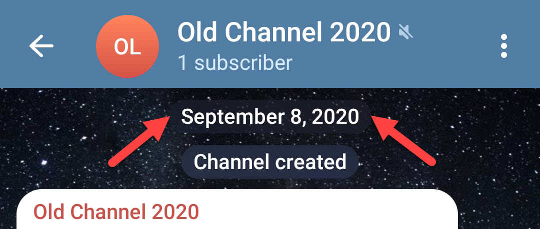 Old Telegram Channel 2020
