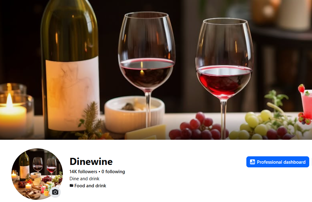 Facebook Page Dine Wine