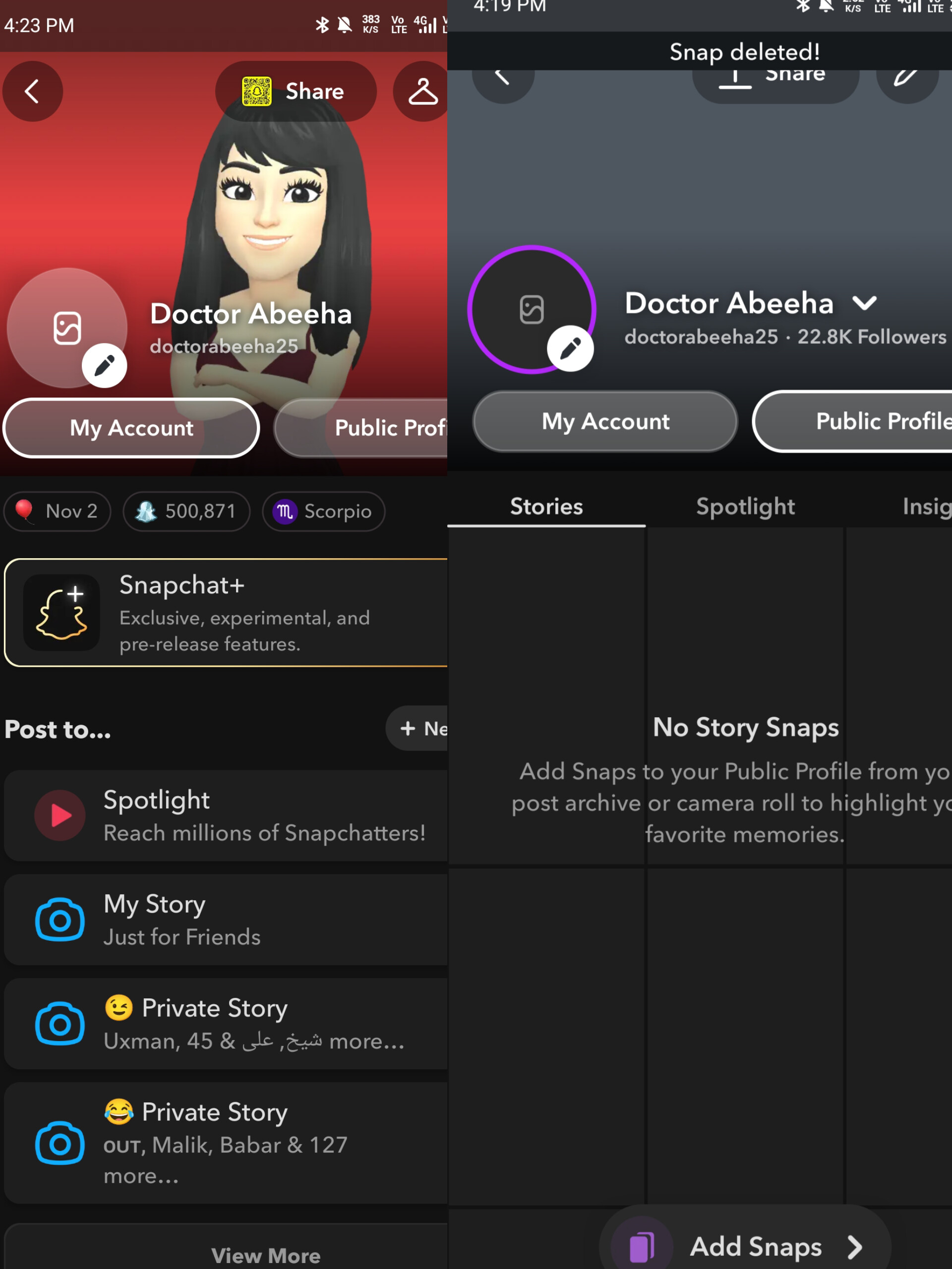Snapchat account available for sale