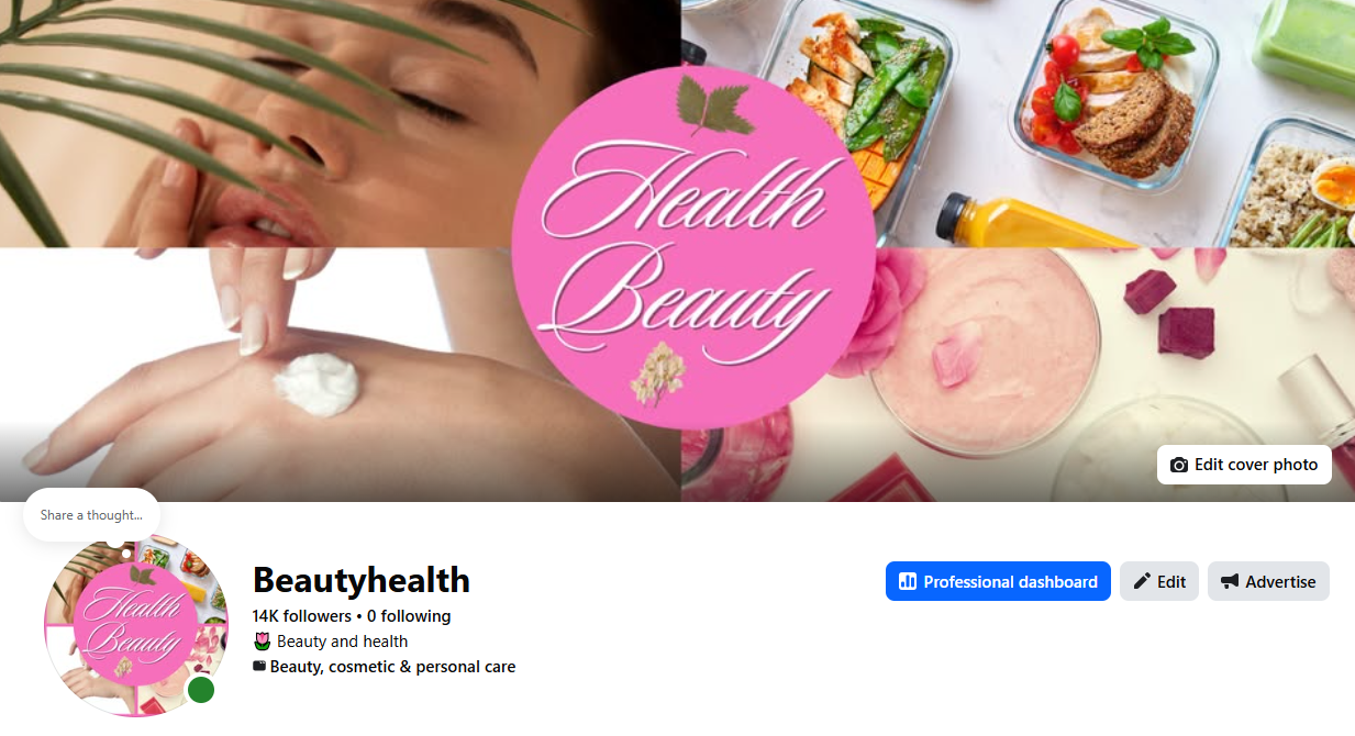 Facebook Page Beauty Health