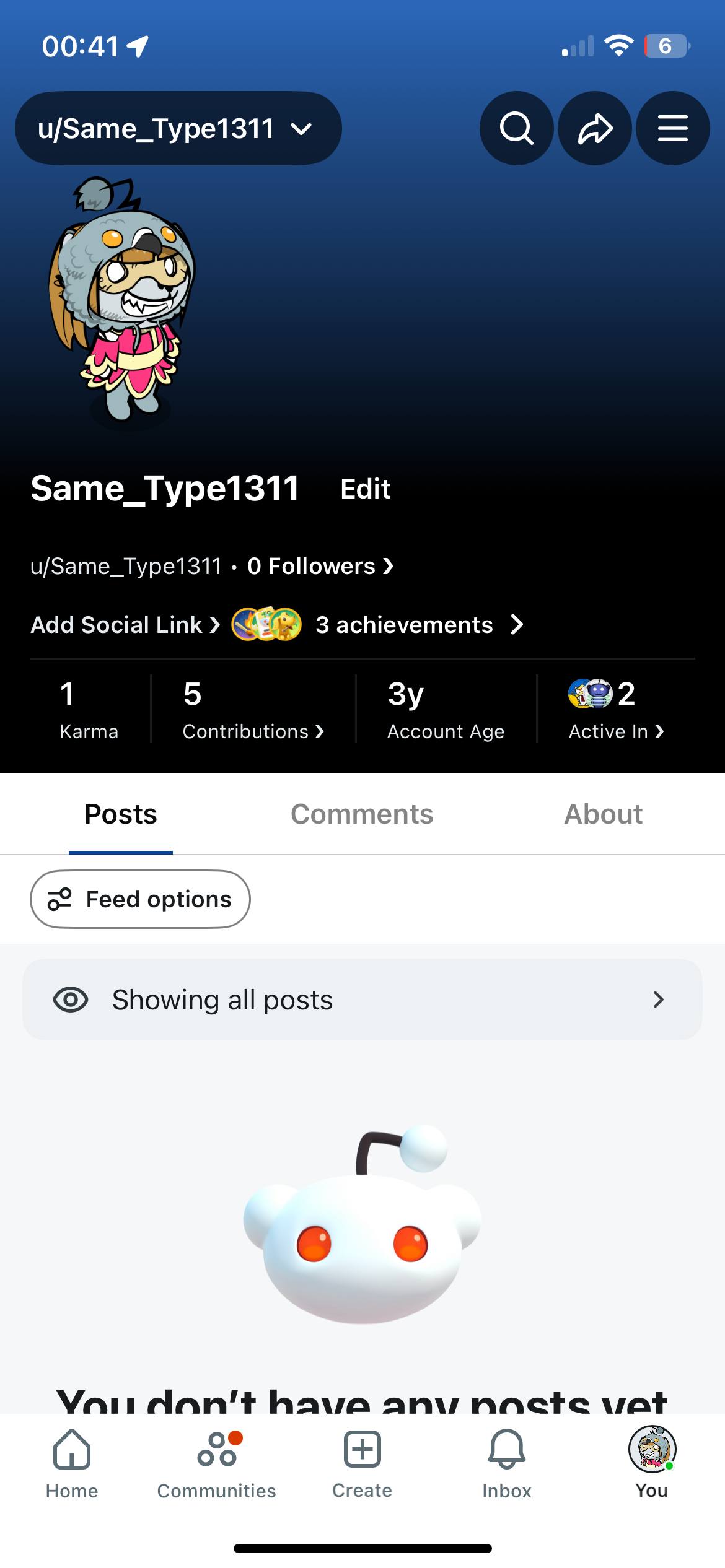 Reddit account 3-year-old account (no bans or complaints).