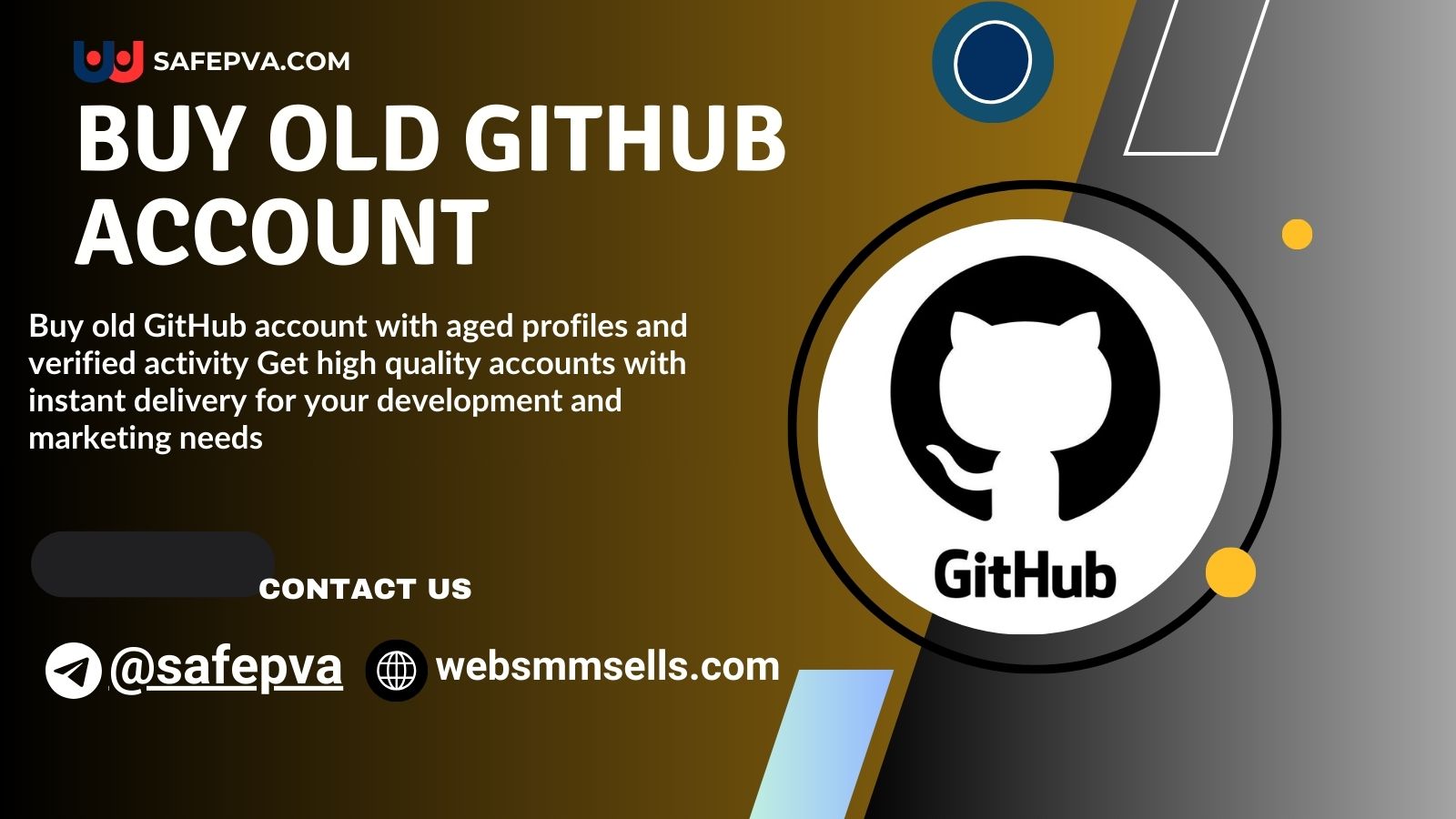Buy, GitHub Accounts Aged, Active Developer-Real Time