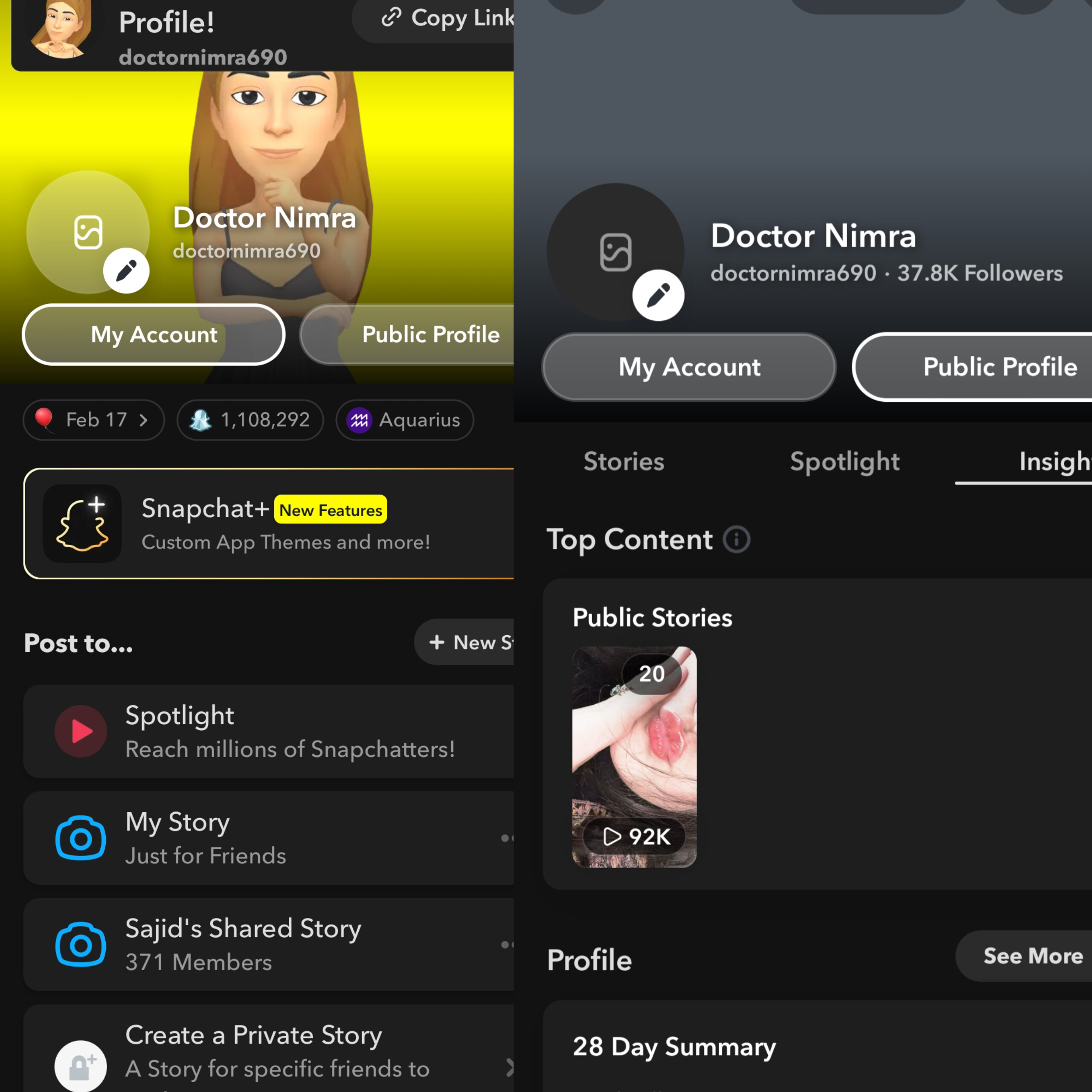 1.1M snapscore Snapchat account available for sale