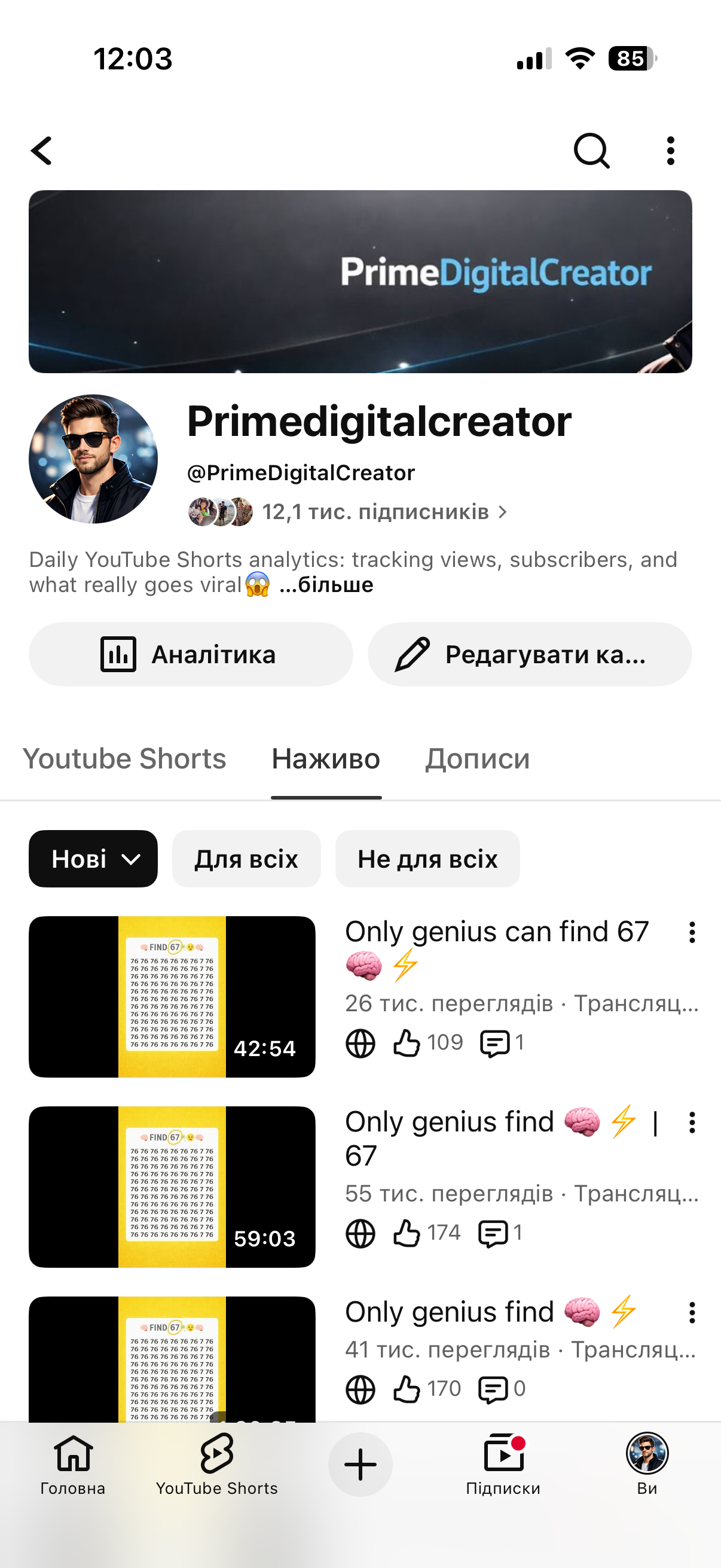  Ютуб канал 12K | India/Turkey/Brazil трафик