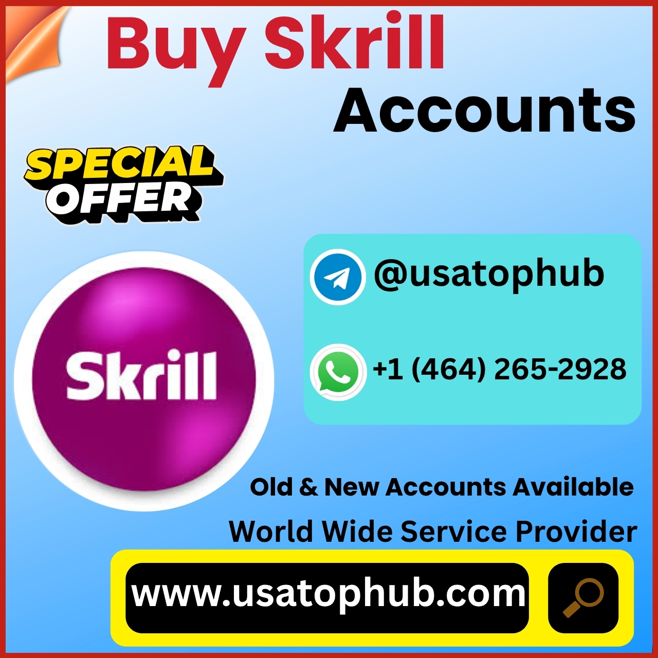 Buy Verified Skrill Accounts – 100% Secured, Safe, Verified.