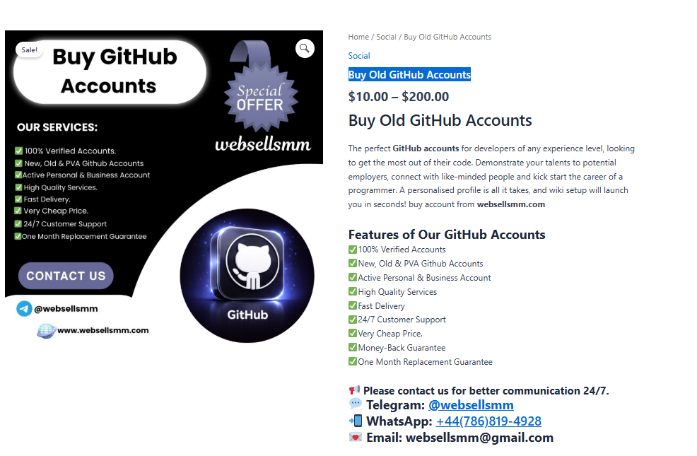 Best 3.3 Site To Purchase Old GitHub Accounts In This ...