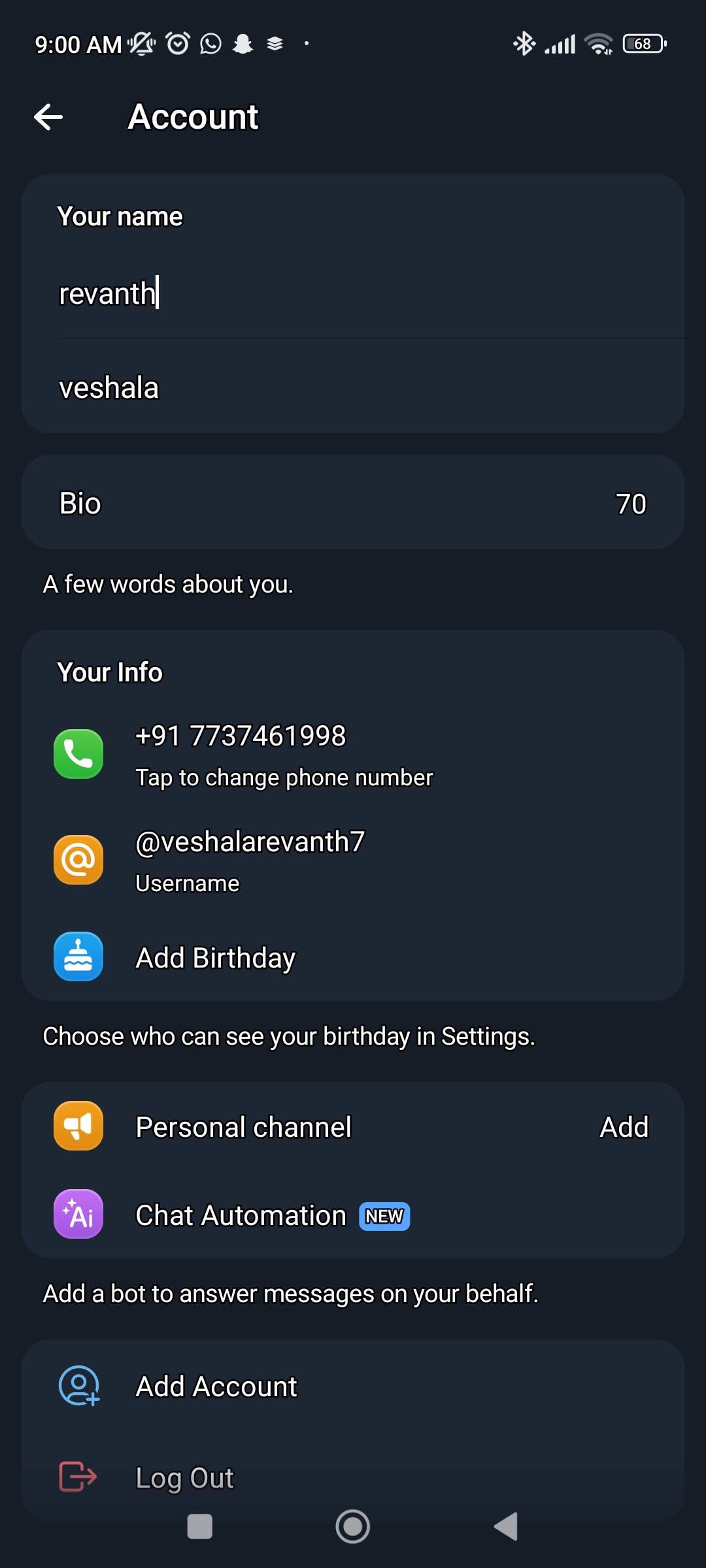 indian telegram account for sale