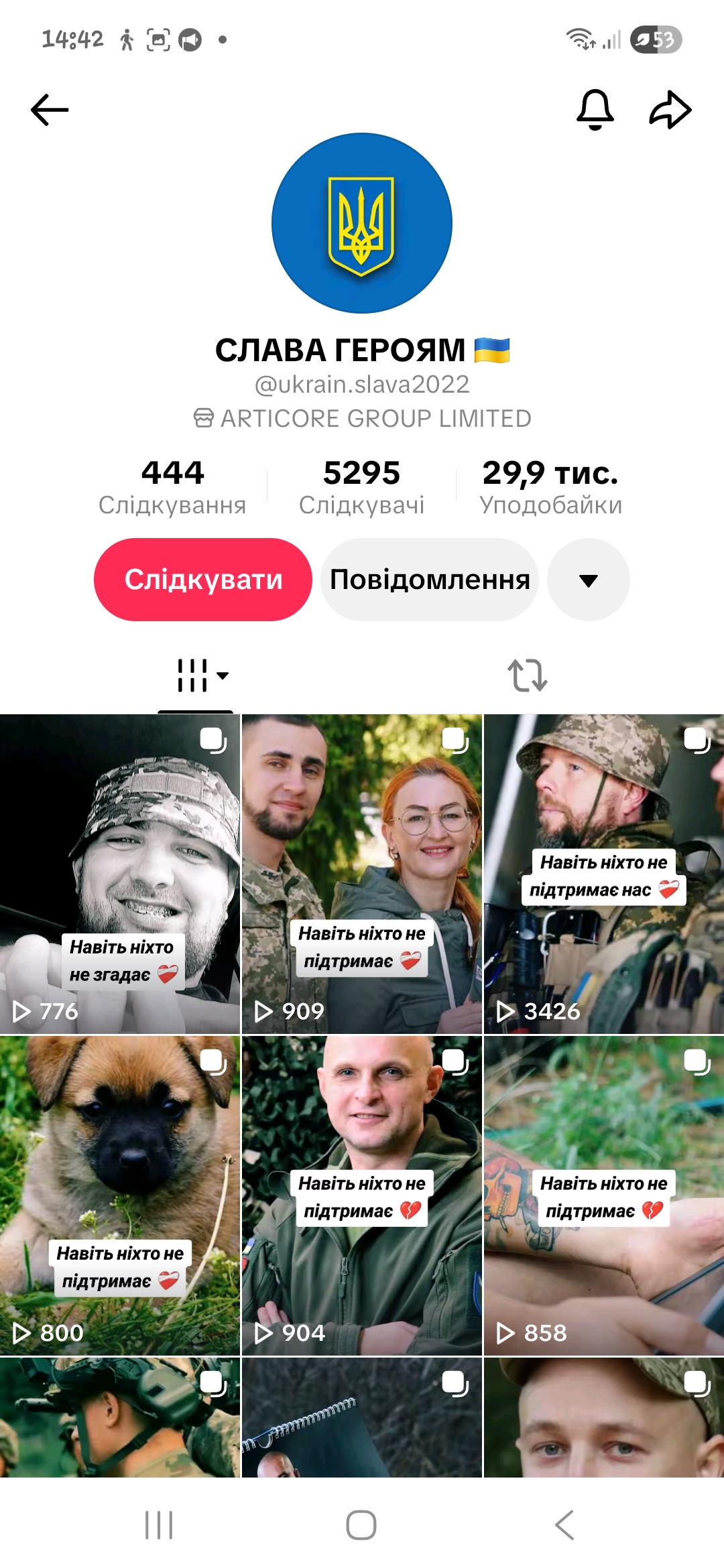 Відмінний Tik Tok аккаунт