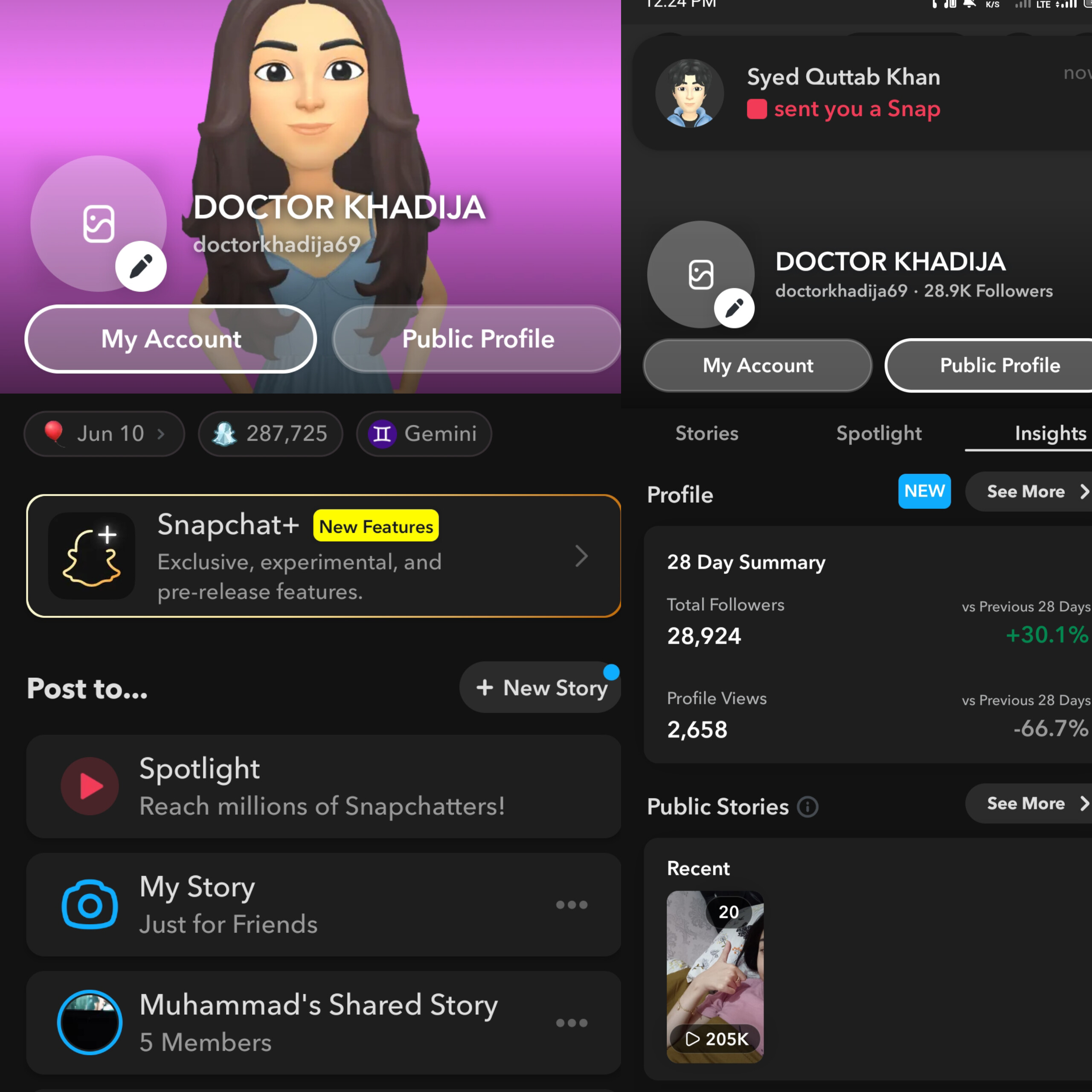 280k snapscore with 28k followers available for sale