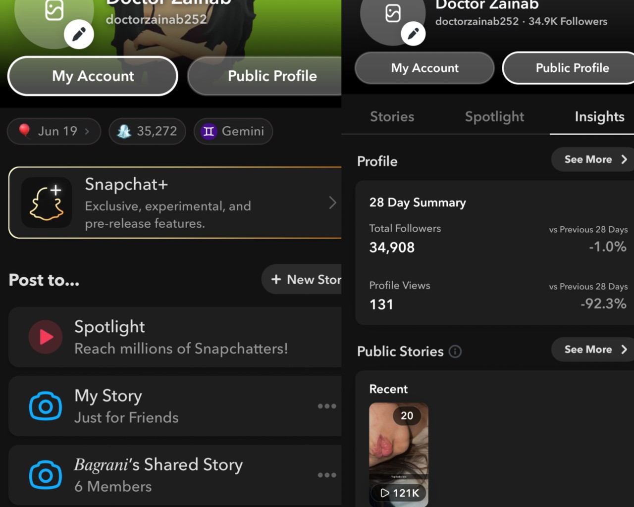 Snapchat account with 34k followers available for sale