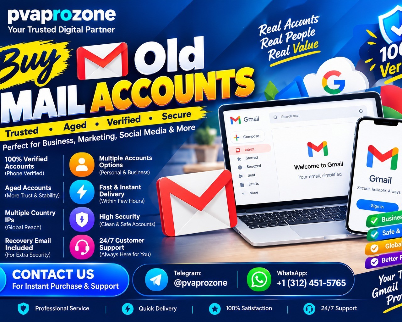 Top 11 Sites to Buy Old Gmail Accounts for Business Use 